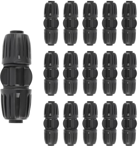 Kalolary 15 pièces Raccord droit à embout barbelé verrouillable 1/2 pouce pour tuyau d'irrigation 16mm - Connexions pour système d'arrosage goutte-à-goutte, jardin, pelouse