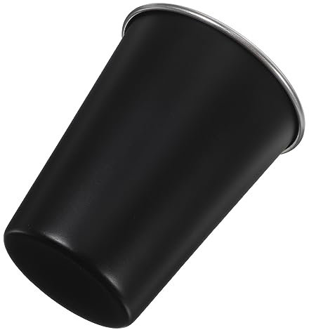 HOLIDYOYO Taza de Acero Inoxidable 350ml Negra para Café y Bebidas