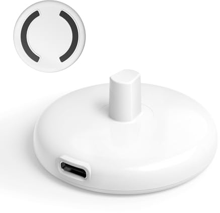 Type-C Electric Toothbrush Charger for Braun/Oral-B, White | Slim Charger Base for Braun/Oral-B IO Series/Pro/Vitality100, Mini Replacement Inductive Charger for Travel