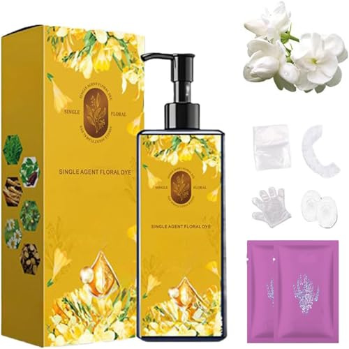 300 ml - Tinte vegetal nutritivo, tinte floral de un solo agente, champú de color natural y duradero para cubrir canas, suaviza y da brillo para hombres y mujeres (Chestnut Brown)