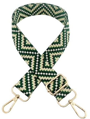 Justerbar väskrem för ombyte, bred axelrem för väskor kvinnor, 3,8 cm väskrem med karbinhake guld, axelrem för kvinnor modern crossbody, handväska, grön, 506