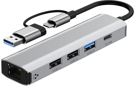 Adaptador Ethernet RJ45 de 100 mbps/1000 mbps con estación de acoplamiento USB 3.0 USB 2.0 tipo C para conexión a Internet, solución de red doméstica