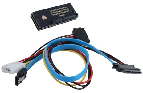 Gurtt Adaptateur SAS vers SATA 29 Broches SFF-8482 vers Raid 7+15 22 Broches avec chipset et connecteur d'alimentation