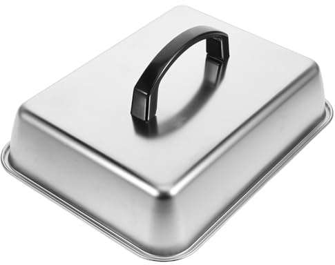 jojofuny Couvercle Rectangulaire en Acier Inoxydable 25 X 18 X 65 CM Cloche à Fondre Le Fromage pour Barbecue et Plaque de Cuisson Couvercle Alimentaire Étanche Cuisson Vapeur et