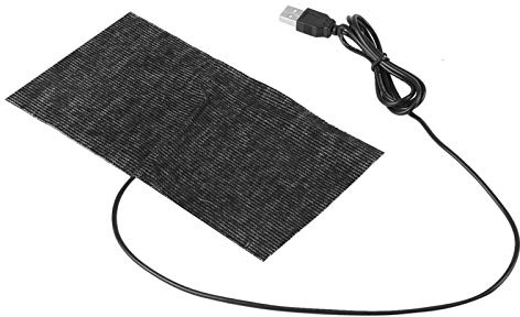 Badafaci USB-Heizkissen, 20 X 10 Cm, Kohlefaser-Heizmatte für Schulter, Nacken, Rücken, Taille, Bauch, mit 5 V USB-Stromversorgung, Tragbar, Leicht, Waschbar