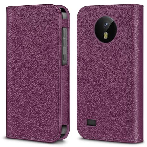 MEDMAX PU Leather Protective Case for Omnipod 5 | Lightweight Protective PDM Diabetic Storage Carrying Case with Dexcom G7 Cutout (Purple)