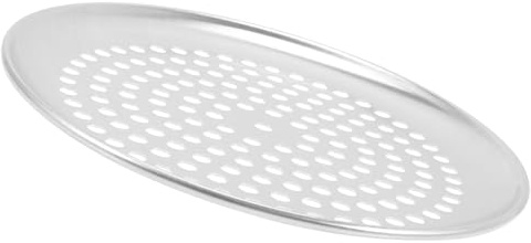 Toyvian Bandeja para Pizza de Acero Inoxidable Perforaciones Grandes, Molde Redondo para Horno, Accesorio para Pizzerías y Uso en Cafeterías y Hogares