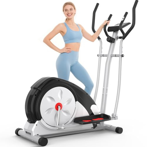 Elliptical Exercise Machine, ANCHEER Magnetic Resistance Ultra-Quiet Elliptical Machine with 15.5-18 Stride, 350LB Weight Capacity, 95% Pre-Assembled Elliptical for Home Gym Cardio Workout