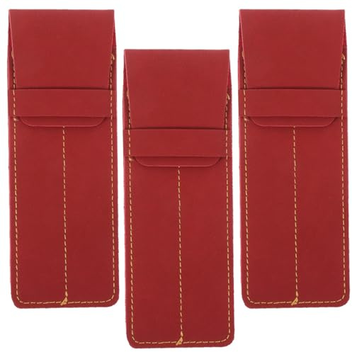 Healvian 3 Stück Stifteetui aus Pu Leder Kompakte Stifteschutztasche für Pflegekräfte Tragbarer Kugelschreiberhalter Organizer für Stifte und Bleistifte