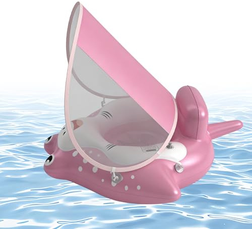 Flotador Infantil - Equipo de Entrenamiento con toldo Solar - Asiento Flotador para Piscina y Aro de Natación | para Principiantes, Niños y Niñas, Uso en Jardín, Escuela o Vacaciones