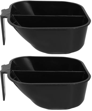 jojofuny 2pcs Bols de Mélange de Couleurs Noirs en Plastique avec Compartiment, Grosse Capacité, Réutilisables et Anti-taches, pour Salon ou Usage Domestique