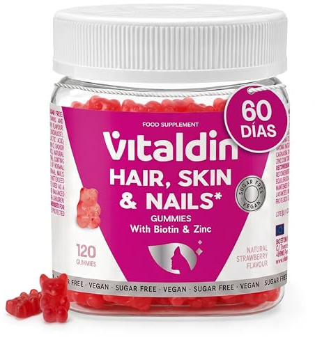 VITALDIN Gommose Capelli Pelle e Unghie Biotina - Senza Zucchero - 120uds