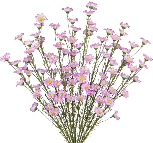 CEWUDA 10 Stück Wildblumen Künstliche Maiglöckchen Blumen mit Stielen Lila | Seiden Kunstblumen Blumenstrauß Echt Künstliche Blumen für Indoor Outdoor Geburtstag Hochzeit Partei Tischaufsätze Heim Dekor