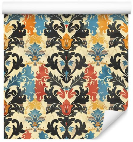 Wallero Papier peint intissé Damas baroque – beige 50×1000 cm
