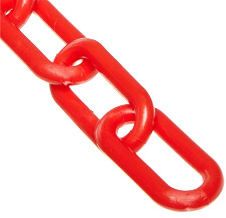 Mr. Chain Plastic Barrier Chain, Red, 1-Inch Link Diameter, 100-Foot Length (10005-100)