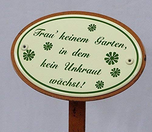 linoows Beetstecker, Gartenschild Emaille, Lustiger Spruch, Erdspieß 50 cm
