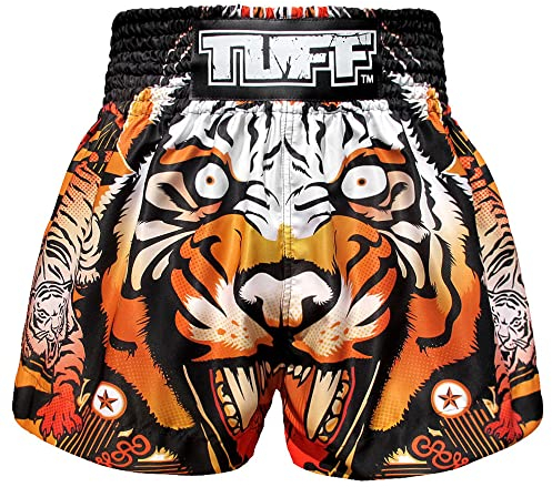 TUFF Muay Thai Sport Shorts Boxhose (TUF-MS613-ORG, L)