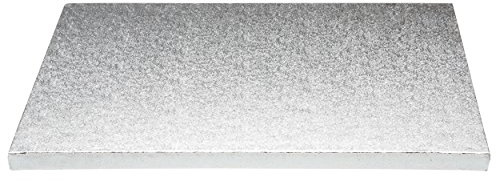 Piatto SottoTorta rigido vassoio RETTANGOLARE 35 x 45cm - CAKE BOARD argentato - H 1,2cm- ideale per trasportare e portare torte decorate con il cake design o sculture in pasta di zucchero