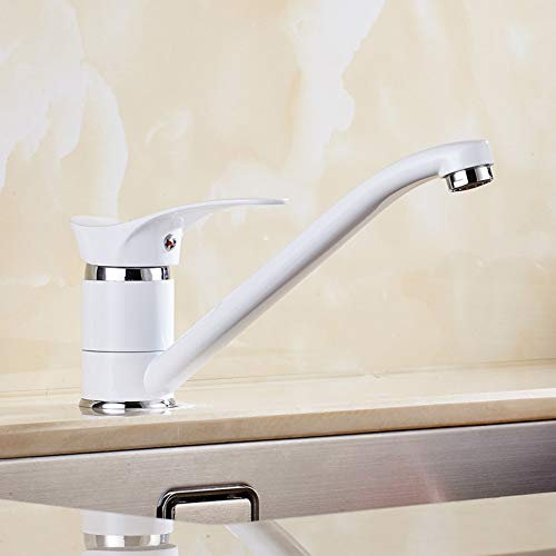 YHSGY Kitchen Taps White Painted Faucet Brass Kitchen Faucet Kitchen Sink Tap 360 Rotating Kitchen Sink Mixer