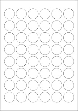 MADE IN GERMANY 1.200 Etiketten selbstklebend 28 mm rund weiß permanent klebend auf Bogen A4 (25 Bögen x 48 Etik.) CS Label – Universaletiketten zum Beschriften und Bedrucken.