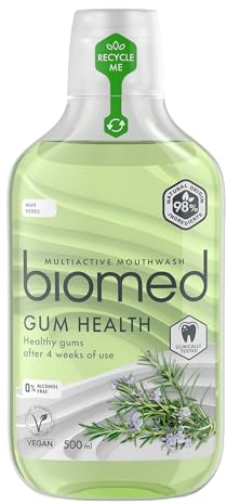 BIOMED Enjuague Bucal Natural Vegano para Cuidado Completo y Encías Sanas sin Alcohol Well Gum 500 ml