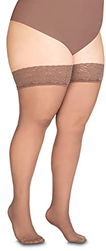 Annes styling Sila 40 Denier Calze Autoreggenti da Donna, Lunghezza Coscia, in Pizzo, Opache, in Nylon con Silicone Invisibile, TG- 5 / 6