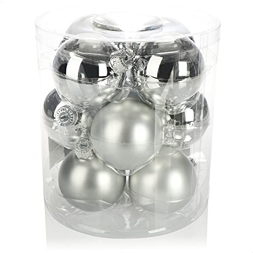 com-four® 12x Weihnachtskugel - Christbaumkugeln aus Glas für Weihnachten - Baumschmuck für den Christbaum - Christbaumschmuck - Glaskugeln