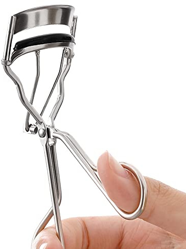 1 Stück Wimpernzange, 35mm Geschwungene Wimpern Eyelash Curler aus Hochwertigem Carbonstahl Make-Up Tool für Alle Augenformen