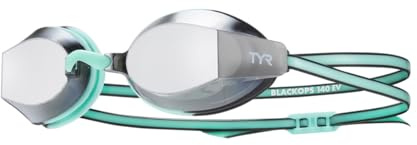 TYR Black Ops 140 EV Racing Lunettes de natation effet miroir pour femme Argenté/menthe/noir