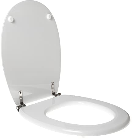 Idrotop Simas Old England Holz Polyester Toilettensitz mit Edelstahlscharnier in Braun