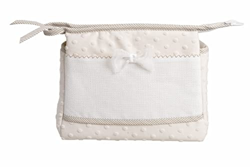 Filet - Trousse de Voyage avec Fermeture Éclair, Pochette de Voyage avec Poche en Toile Aida à Broder, Organisateur de Produits Beauté, 100% Made in Italy, Dimensions 24 x 20 x 10 cm