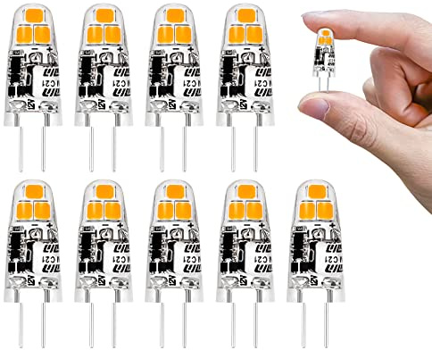 I-SHUNFA G4 LED Lampen,1.2W 12V AC/DC,120LM,Warmweiß 3000K Leuchtmittel | Ersatz für 15W Halogenlampen,Kein Flackern Glühbirne,Nicht Dimmbar,360°Lichtwinkel,10er Pack