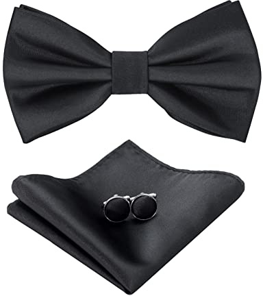 HOULIFE Fliege Herren Set Verstellbare Fliege aus Satin Vorgebunden Fliege | Verstellbares Band, Einheitsgröße für alle, Leicht zu tragen, Geschenkbox-Paket, für Party & Hochzeit