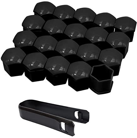 BYNYXI 20 Stück Radmutterkappen, 19mm Rad Mutter Cap ABS Radbolzenmutterkappen für Schrauben Universal Reifen Mutter Covers Sechseckige Radschraubenkappen mit Entfernung Werkzeug für Auto
