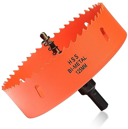 ITOOLFIRM Bi-Metall Lochsäge 125mm, Lochbohrer für Holz und Metall, Bi-Metall Rund Bohrkrone mit 35mm Schnitttiefe für Stahl, Gusseisen, Aluminium, Trockenbau, Sperrholz und Acryl