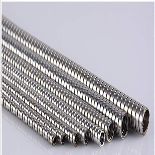 Kabelschlauch,Kabelschutz 1 stücke Edelstahl Metall Gewinde Ho1se Metall Wellschlauch Drahthülse Edelstahl Metallschlauch (Color : ID10mm OD12.7mm)