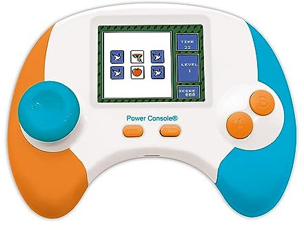 Lexibook, Power Console®, Bilingual educational bilingual game console with 100 activities, English/French, White/orange/blue, JCG100i1