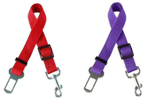 WMUVAZA Hunde Sicherheitsgurt, 2 Stück Sicherheitsgeschirr Hund, Anschnallgurt Hund Auto für Kleine Hunde Mittelgroße Hunde Welpen Zubehör, Einstellbar Hundesicherheitsgurt Sicherheitsgeschirr