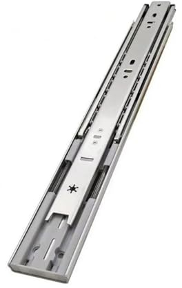 Schubladenschiene mit 3 Falten, robust, kugelgelagert, extra schwer, 51 mm, Teleskopschiene, Schrank, Küche, Schieber, Soft-Close-Schubladenschiene (Größe: 300 mm bis 12 Zoll)