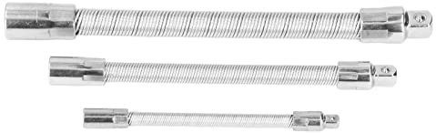 3 PCS Flexible Drill Bit, Flexible Socket Extension Stainless Steel and Aluminum Alloy, Flex Drill Bit Extension for Computer Cabinets, Electrical Cabinets Small Spaces