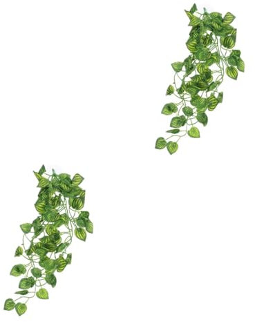 TOGEVAL 2st Landschaftsbau Pflanzen Terrarienlandschaft Weinrebe Eidechsen-Terrarium Reptiliendekorationen Für Terrarien Reptilien-terrarienpflanzen Reptilienpflanze Plastik Green