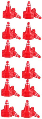 TOYANDONA 72 Stück Sandtisch Modell Straßensperre Verkehrskegel Schilder Spielzeug Straßenverkehrskegel Straßenkegel Spielzeug Mini Verkehrskegel Ornament Kindergeburtstag