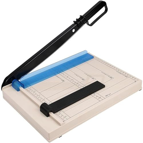 Papierschneider, Papierschneidemaschine mit Sicherheitsschutz, 12 Schnittlänge, Guillotine-Papierschneider, 15 Blatt Kapazität, Papierschneider und -schneidemaschinen, für Karton, Pappe, Vinyl, Bas