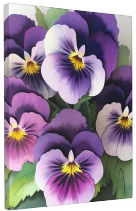 YKLJG Kunstdruck auf Leinwand, Motiv: Stiefmütterchen, Blume, 30 x 40 cm, gerahmtes Bild, Gemälde, Kunstwerk für Schlafzimmer, Küche, Zuhause, Büro, Dekor