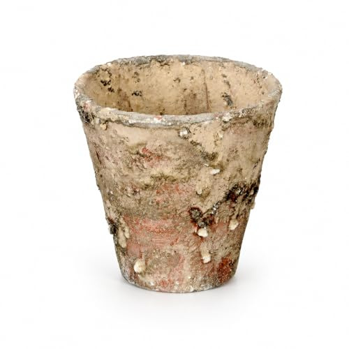 ReWu Pot en résine à l'aspect pierre vieilli ? Pot de fleurs décoratif pour l'intérieur et l'extérieur ? Léger et résistant aux intempéries ? Pot de fleurs vintage pour jardin, terrasse, balcon ou
