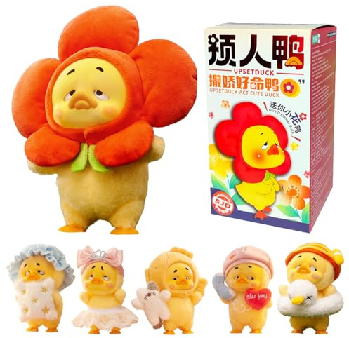 RONGCREATOR Upset Duck Mystery - Act Cute Duck 18 cm - 6 da collezionare (+1 segreto) - Vari stili - Peluche con PVC. Idea regalo originale, prodotto ufficiale. Figure da collezione. +12 Anni.