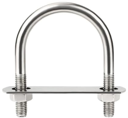 M10 U-förmige Bolzen mit 2 mm Platte und Muttern, Länge 53–193 mm, runde U-Rohrschellen aus Edelstahl 304, 2 Stück(M10x42x73mm)