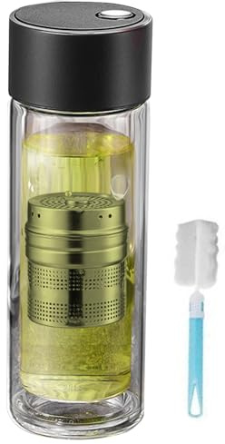 Genérico Vaso Infusor de Té - Taza de Té con Filtro 400ml | Vaso con Doble Capa y Tapa Magnética Resistente a Altas Temperaturas para Coche, Escuela, Gimnasio, Viaje, Acampada, Deportes, Oficina,