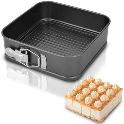 Penbinmall Moule rectangulaire de 24 cm - Moule à gâteau antiadhésif - Moule à gâteau à fond plat - Petites formes pour la cuisson des gâteaux à fond plat - Pour la cuisson des gâteaux
