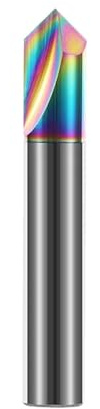 Juego de brocas avellanadas, Herramienta de tallado y fresado chaflán carburo tungsteno 2 flautas HRC55 con ranura recta 90 grados for aluminio(2 FLUTES-12X12DX75LX90DEG,2pcs)
